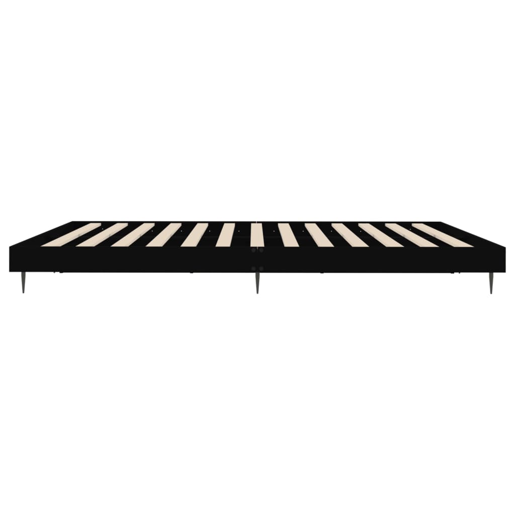 Bed Frame without Mattress Black 140x200 cm Engineered Wood