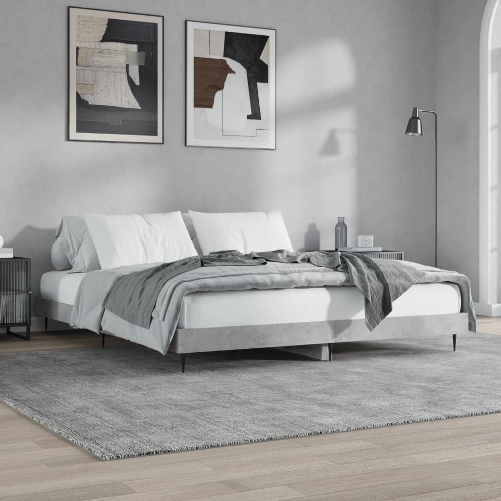 Bed Frame without Mattress Concrete Grey 140x200 cm