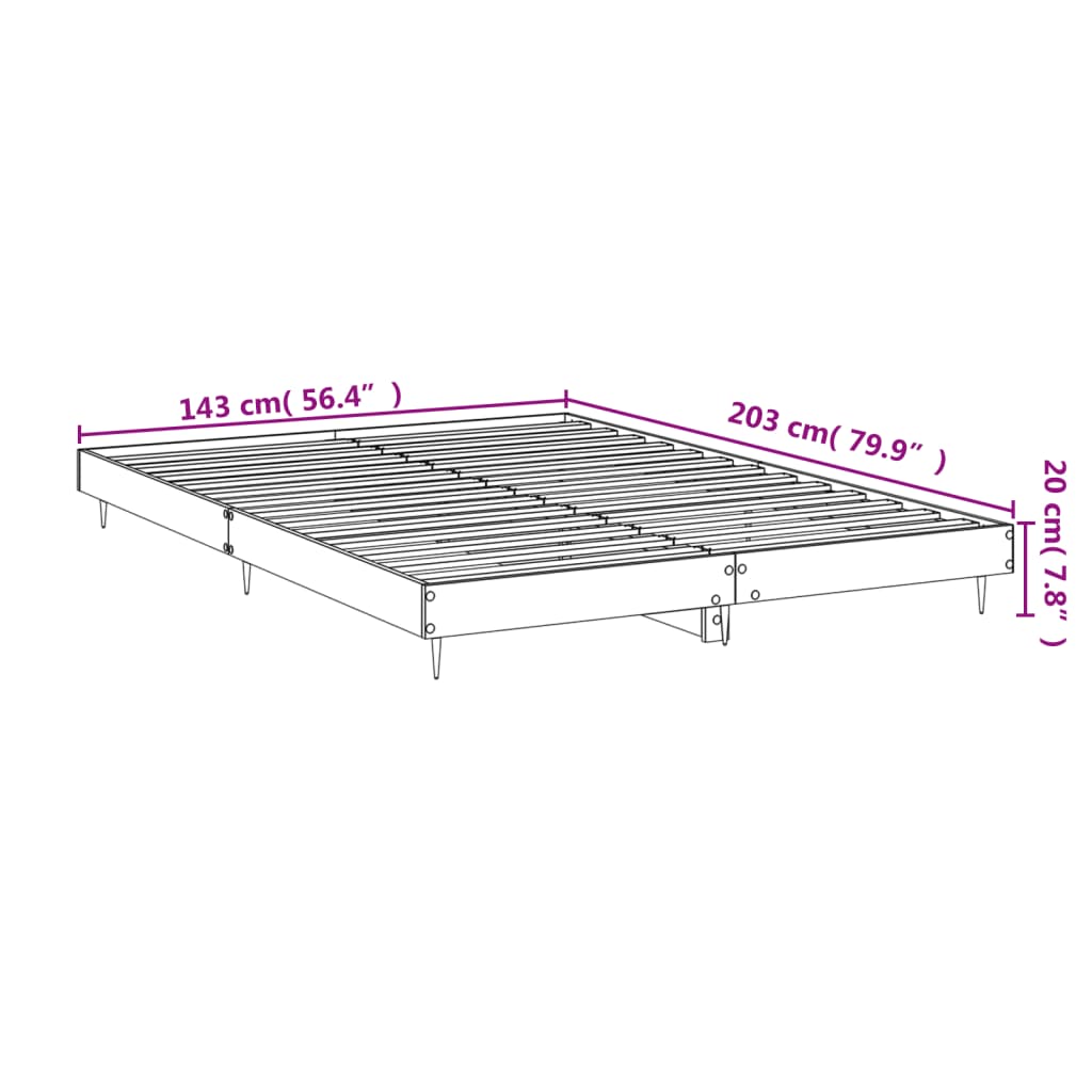 Bed Frame without Mattress Concrete Grey 140x200 cm