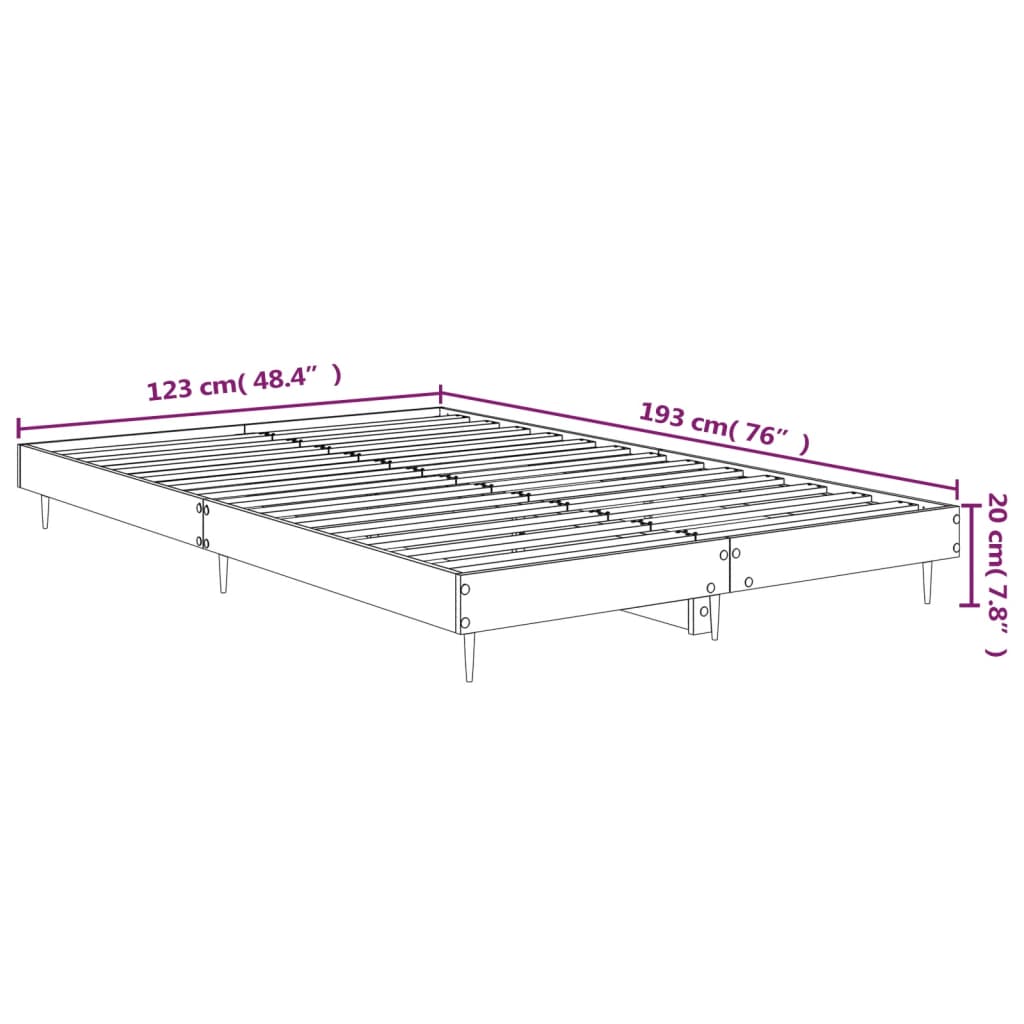 Bed Frame without Mattress Black 120x190 cm Small Double Engineered Wood