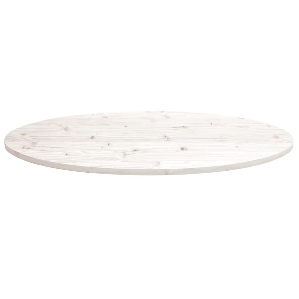 Table Top White 100x50x2.5 cm Solid Wood Pine Oval