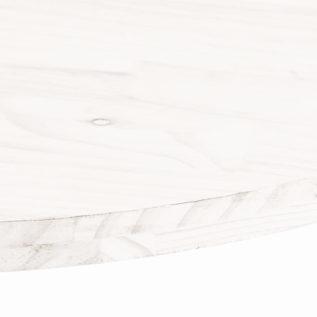 Table Top White 100x50x2.5 cm Solid Wood Pine Oval