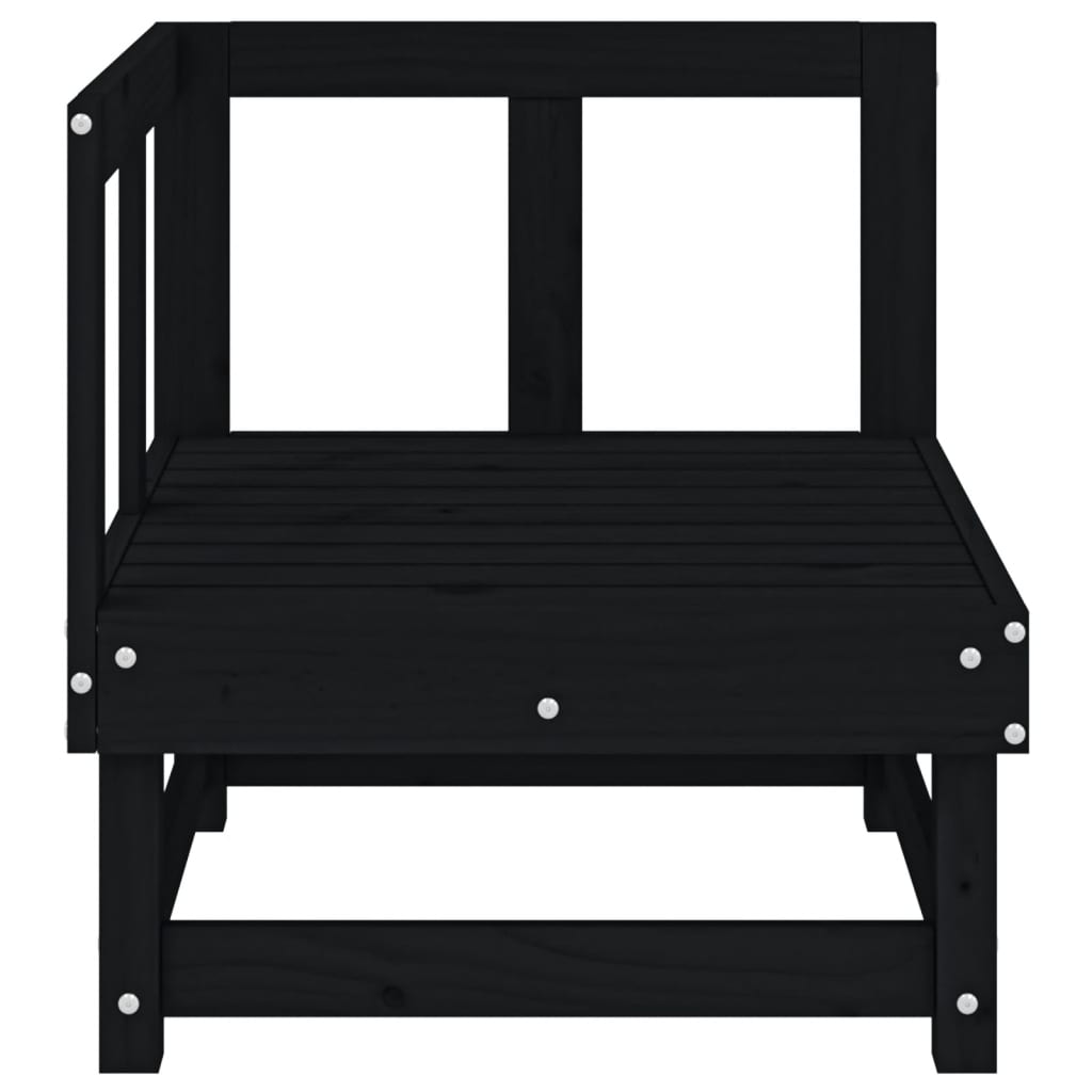 Garden Corner Sofas 2 pcs Black Solid Wood Pine