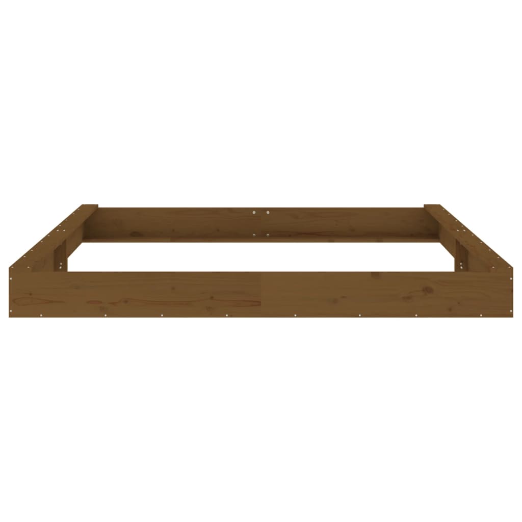 Sandbox with Seats Honey Brown Square Solid Wood Pine