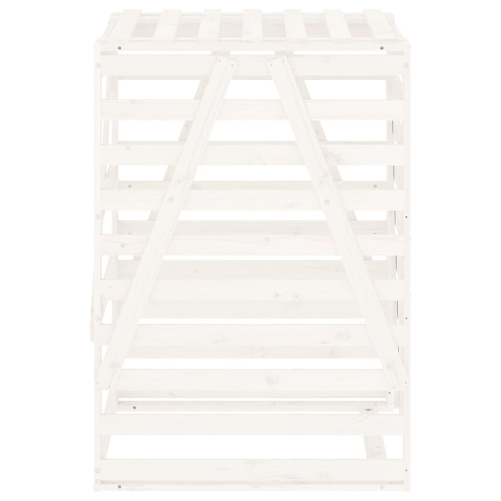 Wheelie Bin Storage White 84x90x128.5 cm Solid Wood Pine
