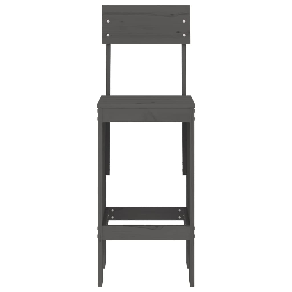 Bar Stools 2 pcs Grey 40x48.5x115.5 cm Solid Wood Pine
