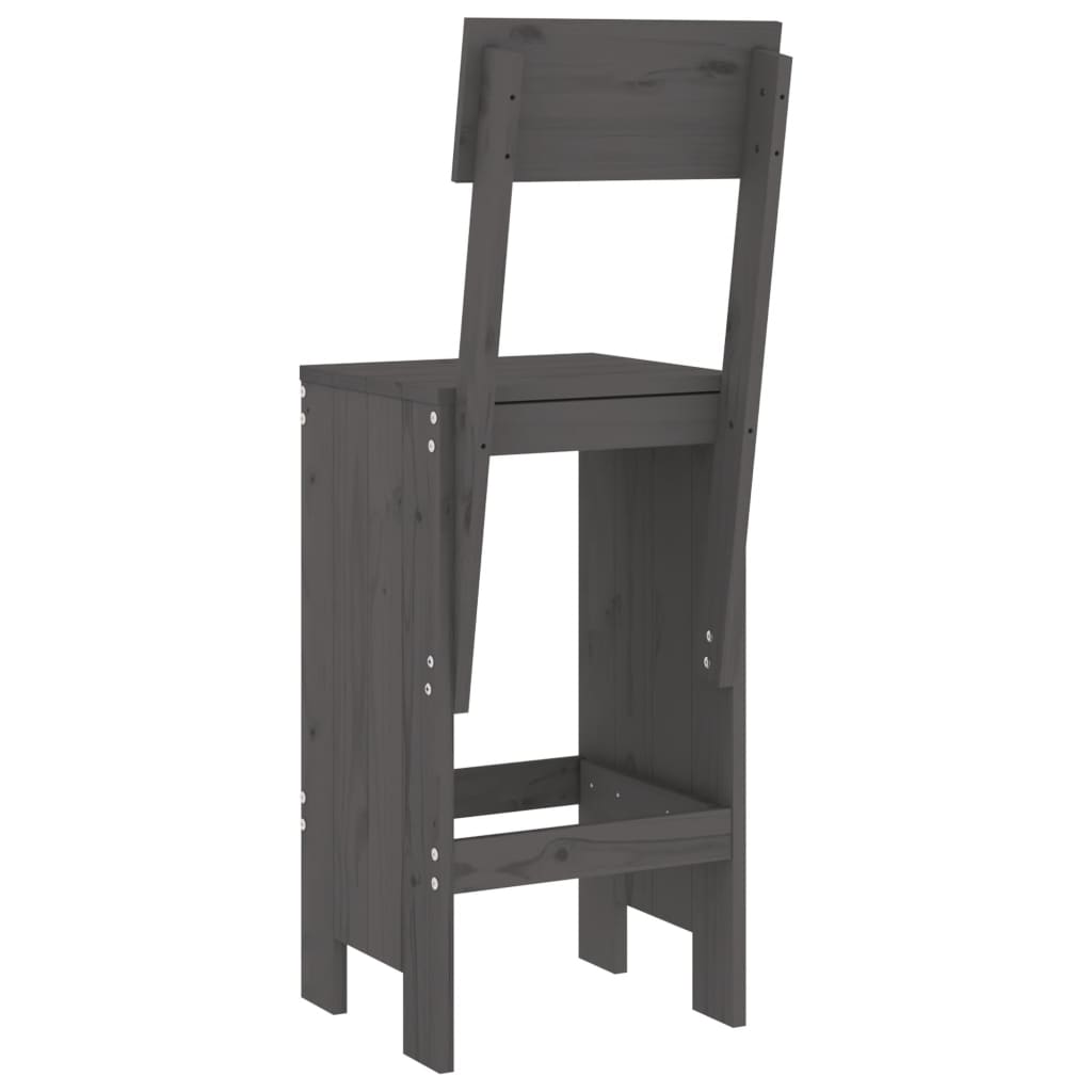 Bar Stools 2 pcs Grey 40x48.5x115.5 cm Solid Wood Pine