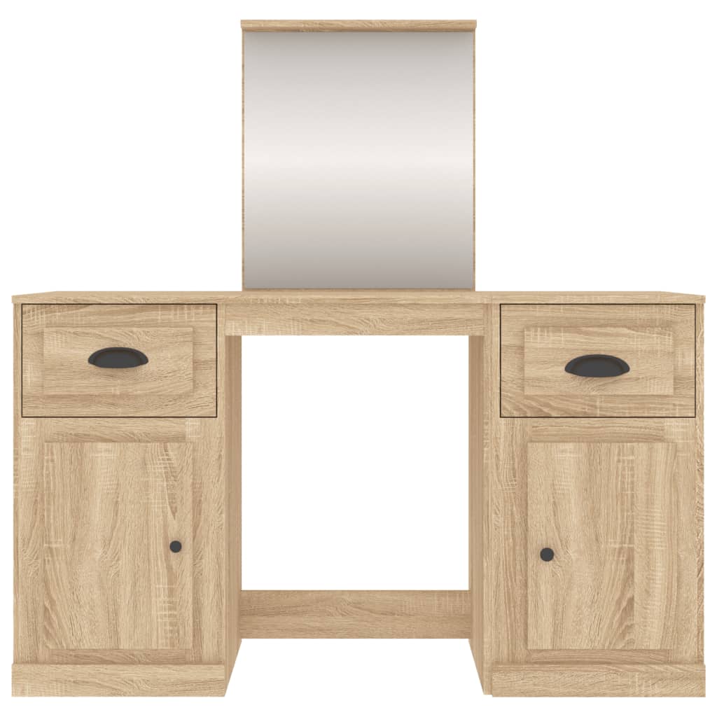 Dressing Table with Mirror Sonoma Oak 130x50x132.5 cm