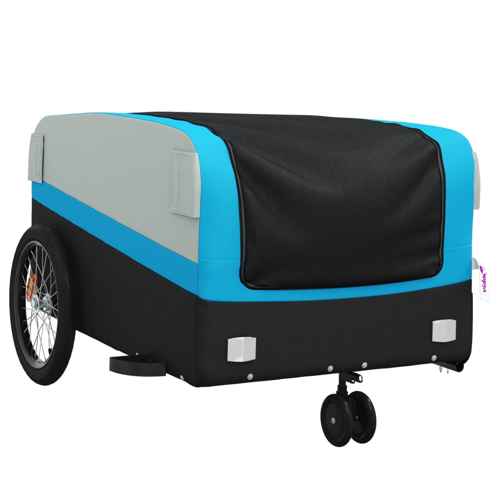 Bike Trailer Black and Blue 45 kg Iron