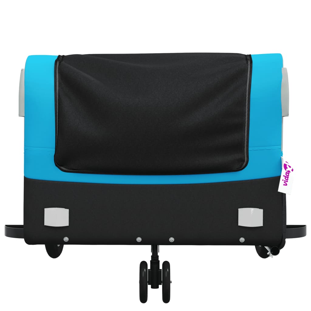 Bike Trailer Black and Blue 45 kg Iron