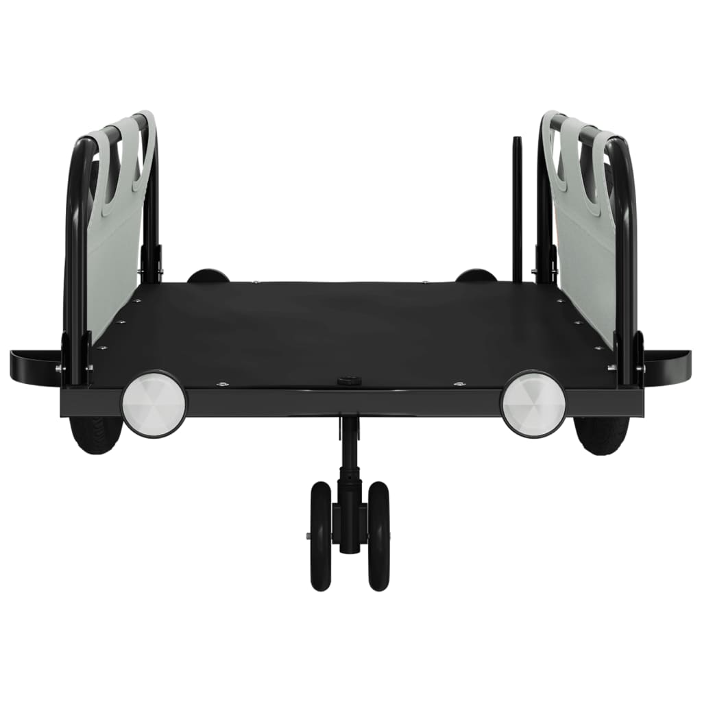Bike Trailer Grey Oxford Fabric and Iron