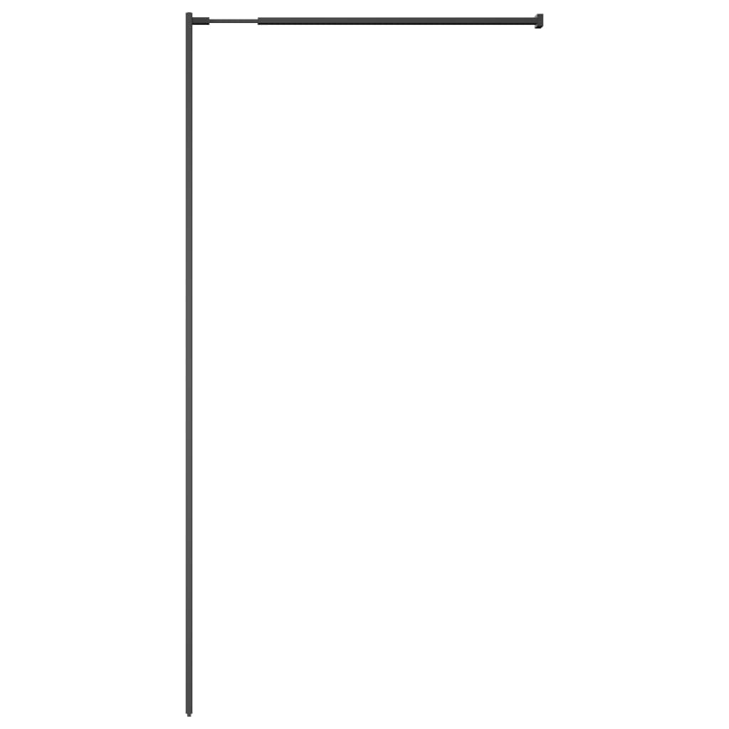 Walk-in Shower Wall with Shelf Black 80x195 cm ESG Glass&Aluminium