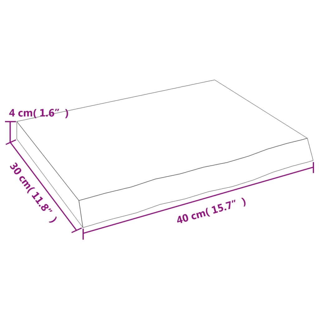 Bathroom Countertop Light Brown 40x30x(2-4) cm Treated Solid Wood