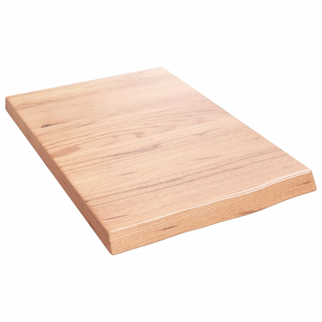 Bathroom Countertop Light Brown 40x60x(2-4) cm Treated Solid Wood