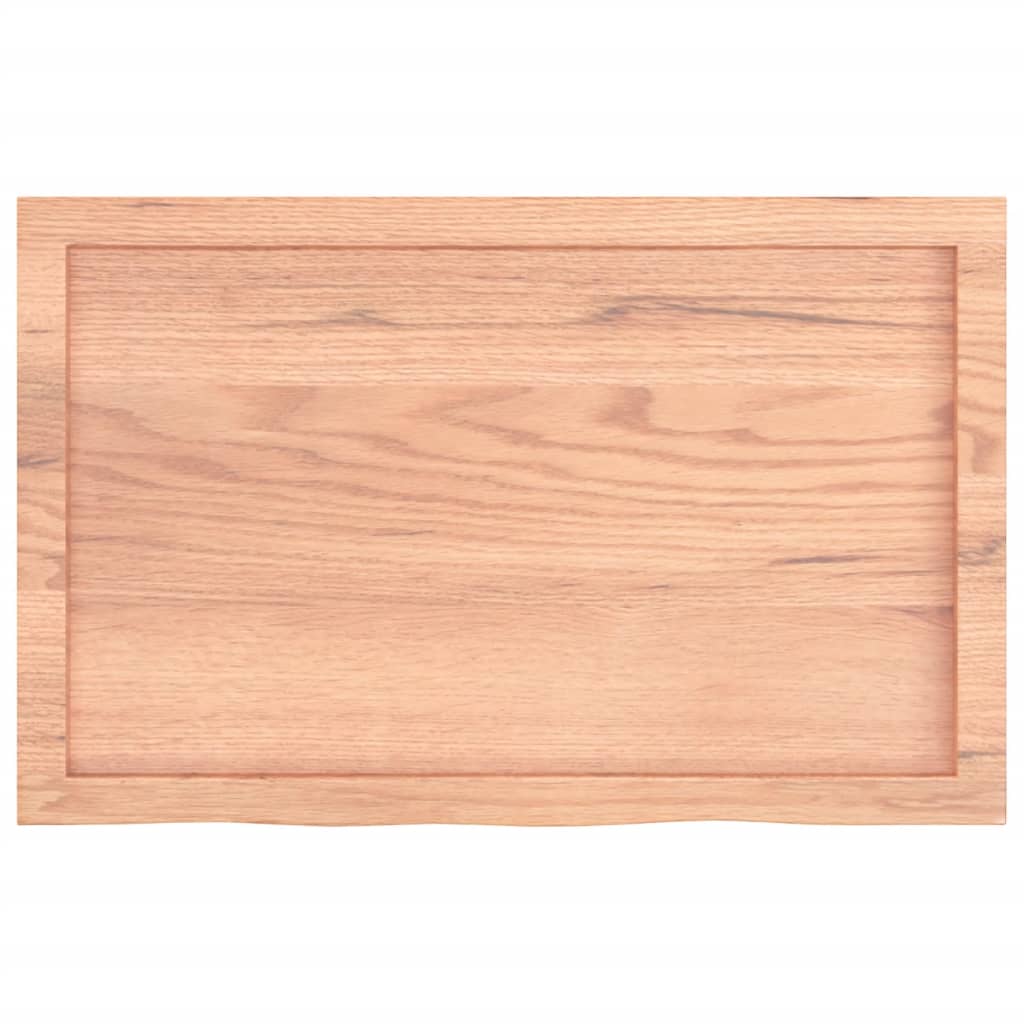 Bathroom Countertop Light Brown 80x50x(2-4) cm Treated Solid Wood