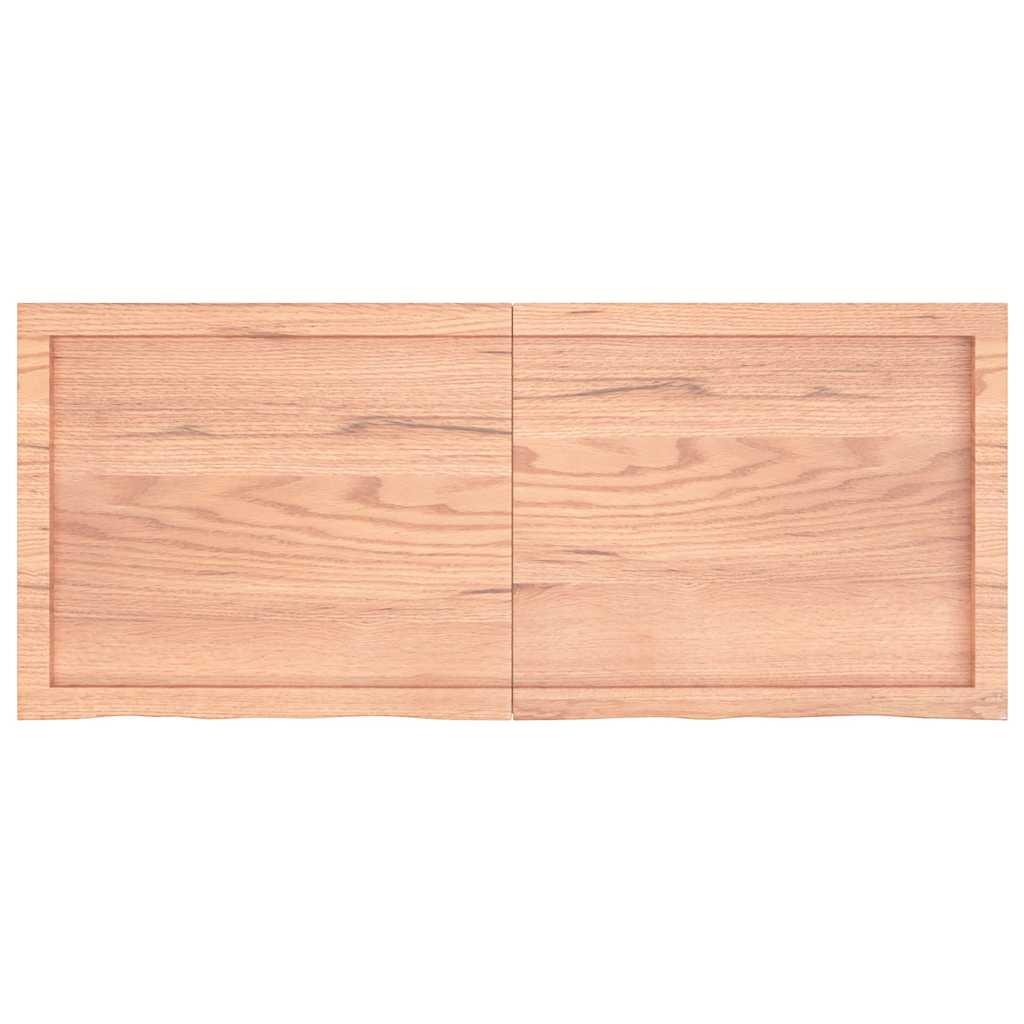Bathroom Countertop Light Brown 120x50x(2-6)cm Treated Solid Wood