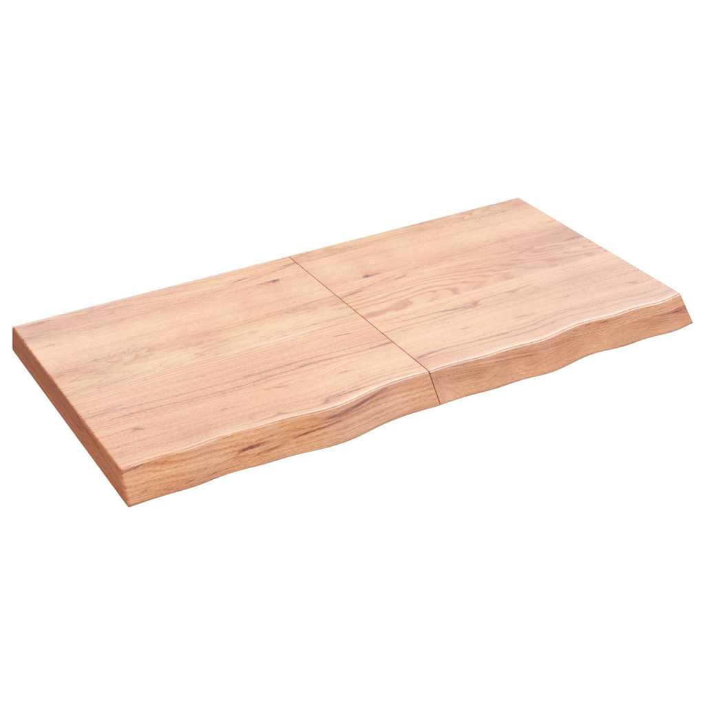 Bathroom Countertop Light Brown 120x60x(2-6)cm Treated Solid Wood