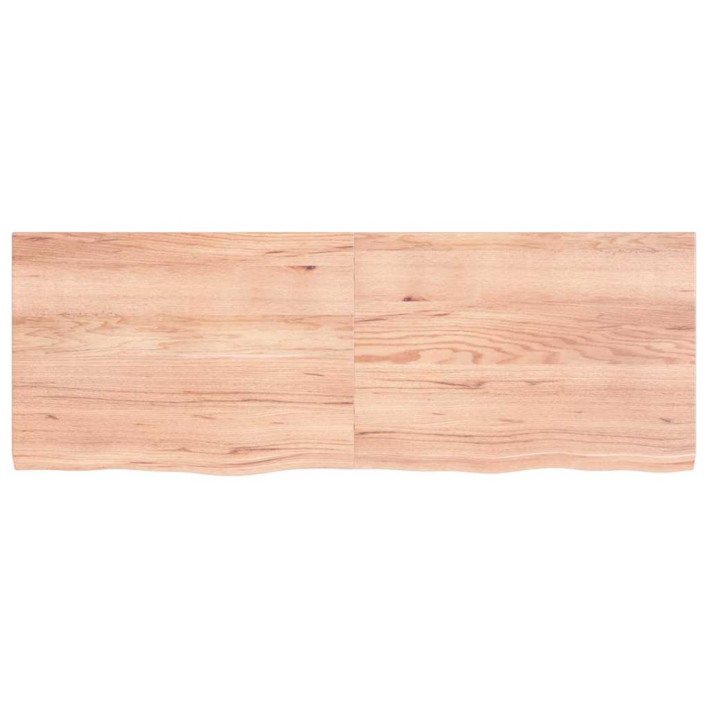 Bathroom Countertop Light Brown 140x50x(2-4)cm Treated Solid Wood