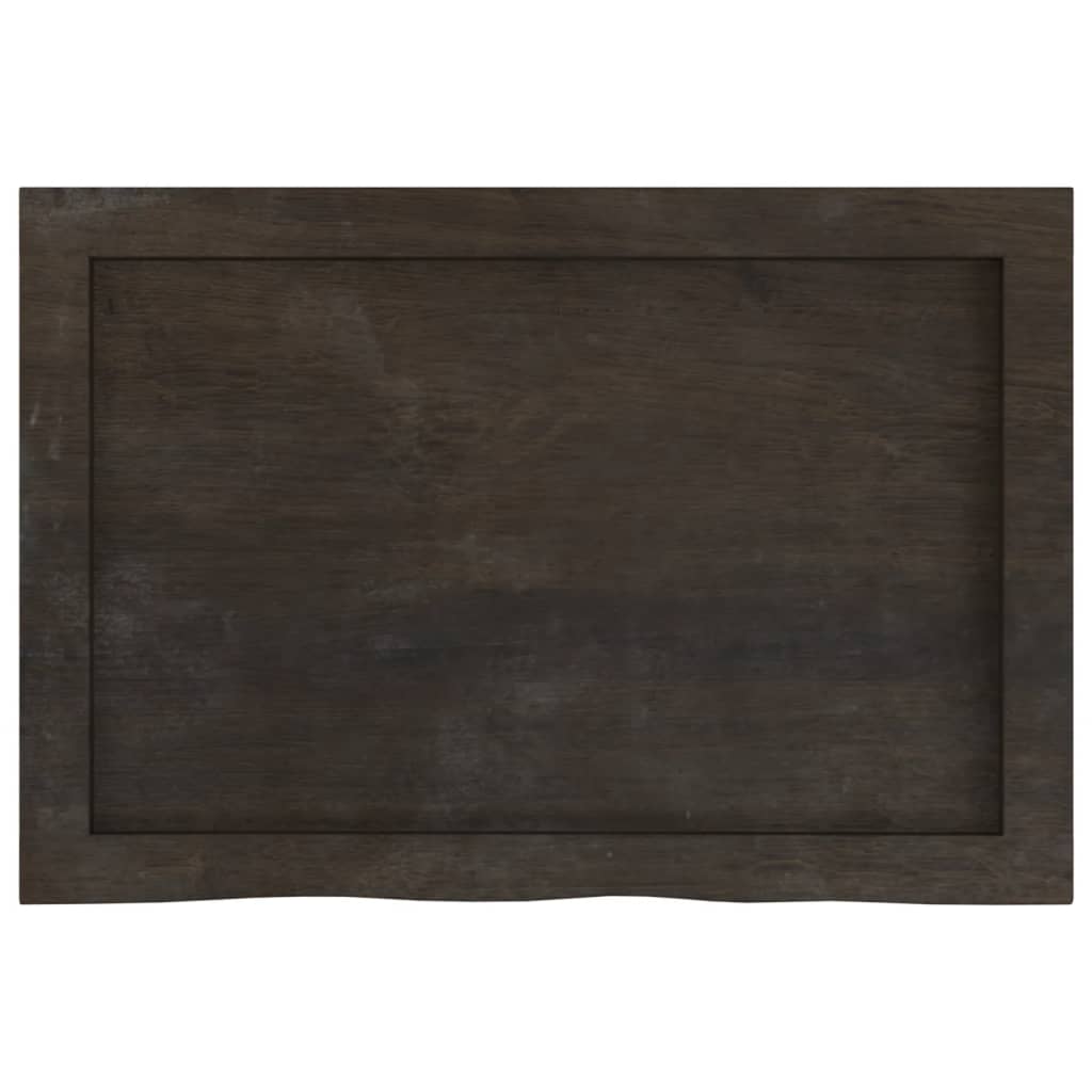 Bathroom Countertop Dark Brown 60x40x(2-4) cm Treated Solid Wood