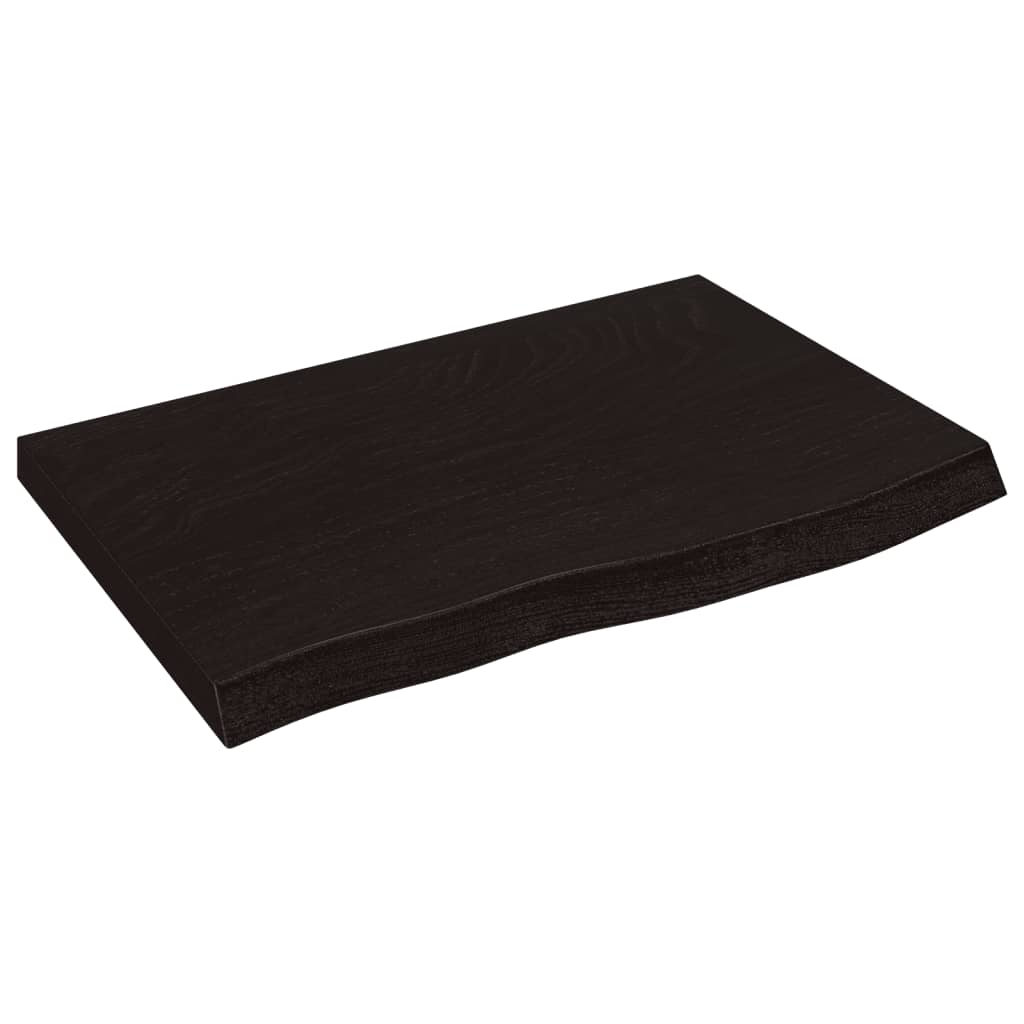 Bathroom Countertop Dark Brown 60x40x(2-6) cm Treated Solid Wood