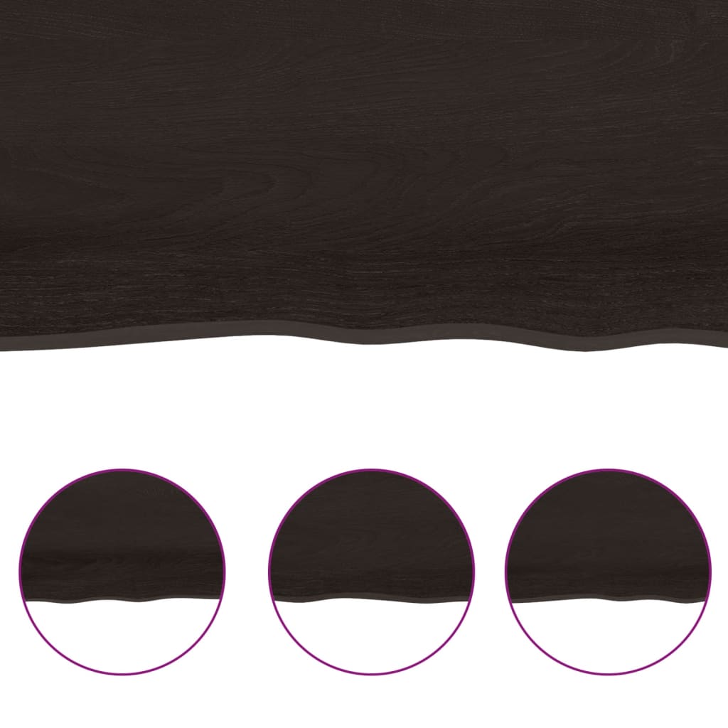 Bathroom Countertop Dark Brown 60x40x(2-6) cm Treated Solid Wood