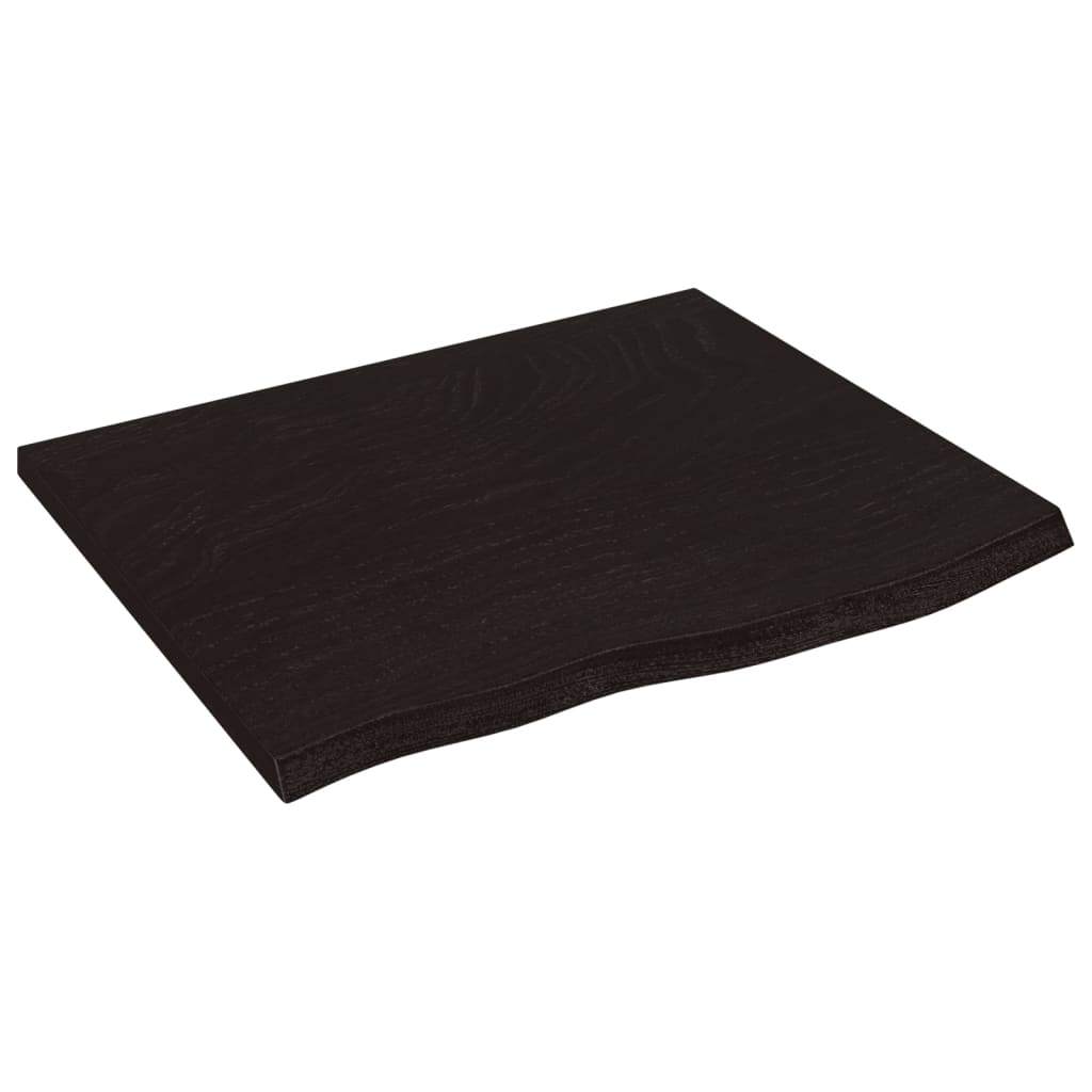 Bathroom Countertop Dark Brown 60x50x(2-6) cm Treated Solid Wood