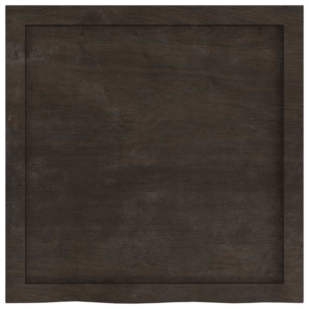 Bathroom Countertop Dark Brown 60x60x(2-6) cm Treated Solid Wood