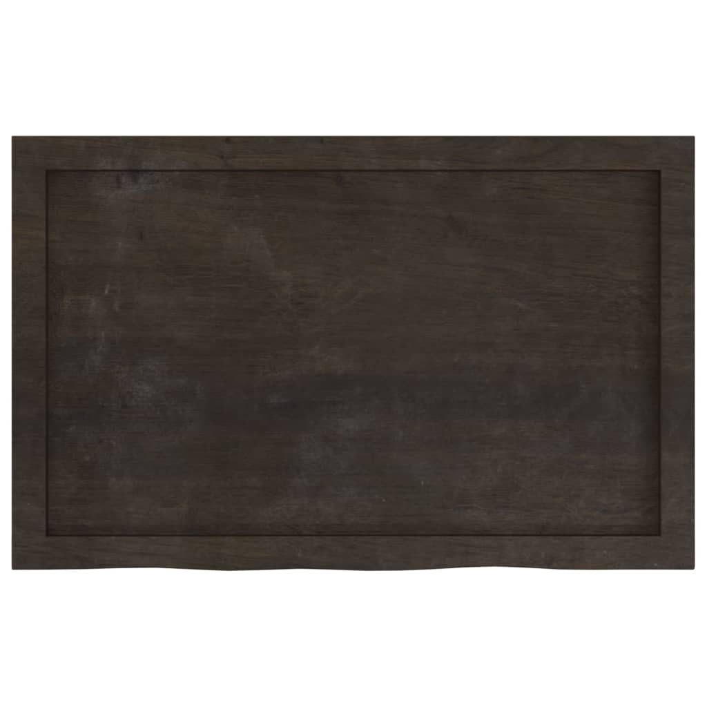 Bathroom Countertop Dark Brown 80x50x(2-4) cm Treated Solid Wood