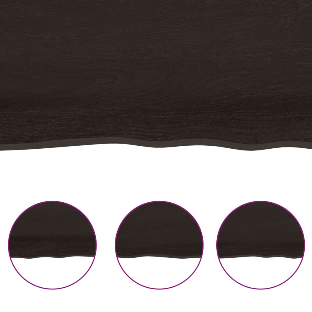 Bathroom Countertop Dark Brown 100x30x(2-6) cm Treated Solid Wood