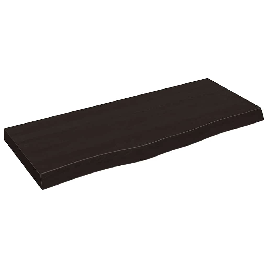 Bathroom Countertop Dark Brown 100x40x(2-6) cm Treated Solid Wood