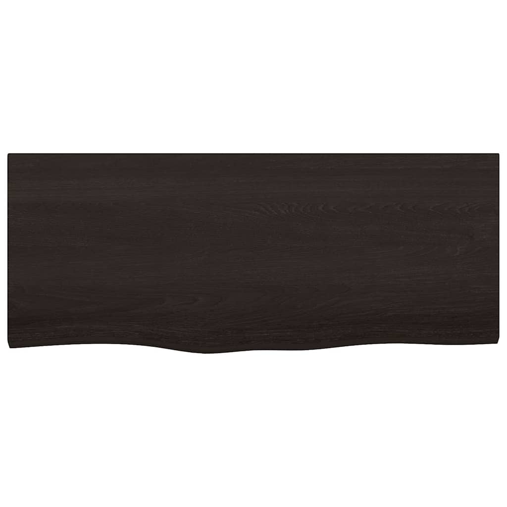 Bathroom Countertop Dark Brown 100x40x(2-6) cm Treated Solid Wood