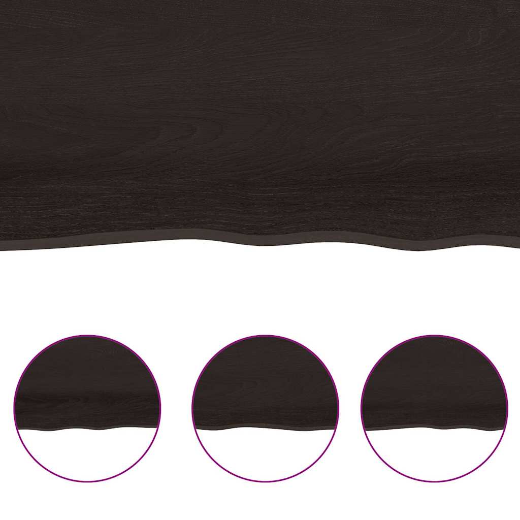 Bathroom Countertop Dark Brown 100x40x(2-6) cm Treated Solid Wood