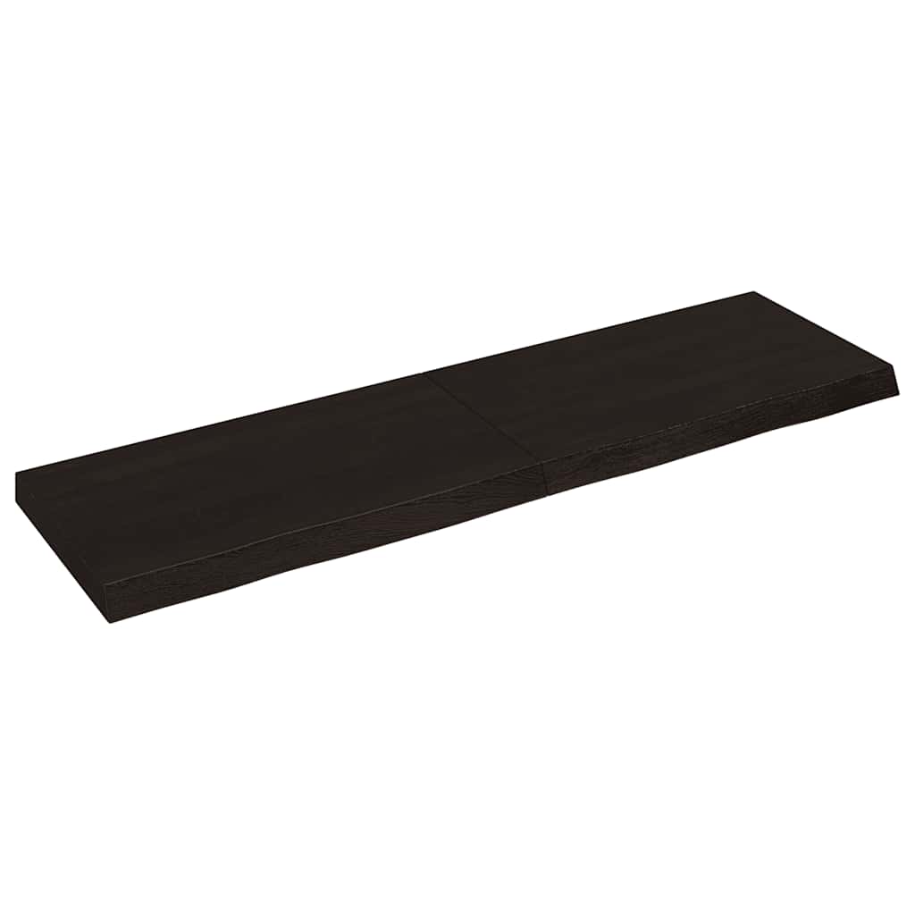 Bathroom Countertop Dark Brown 140x40x(2-6) cm Treated Solid Wood