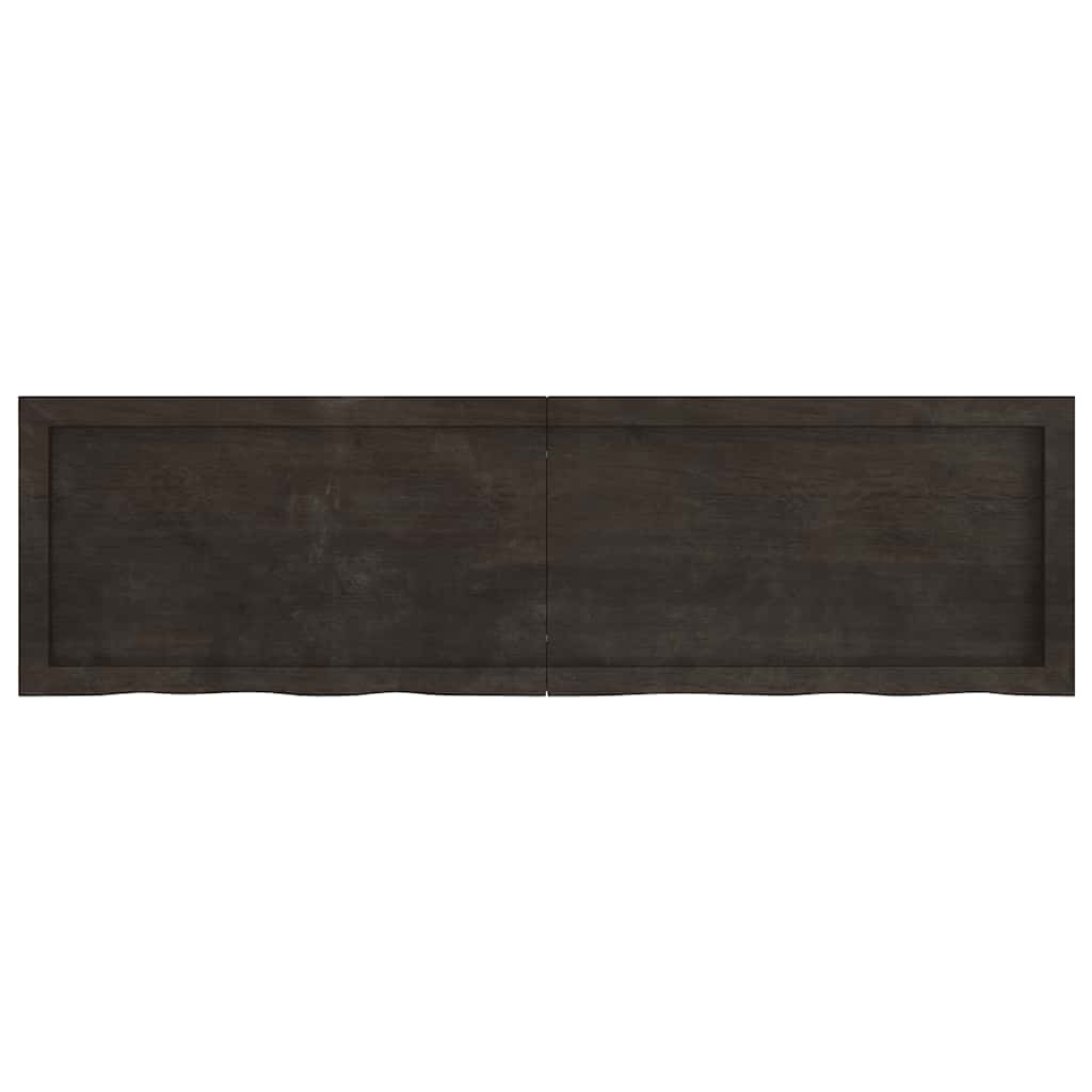 Bathroom Countertop Dark Brown 140x40x(2-6) cm Treated Solid Wood