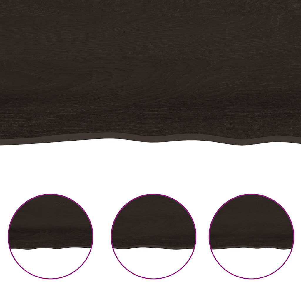 Bathroom Countertop Dark Brown 200x60x(2-6) cm Treated Solid Wood
