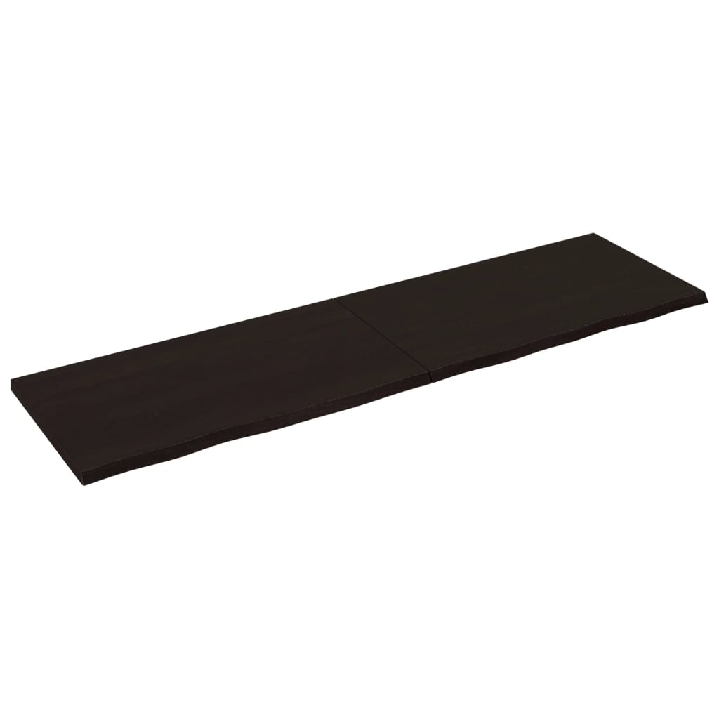 Bathroom Countertop Dark Brown 220x60x(2-4) cm Treated Solid Wood