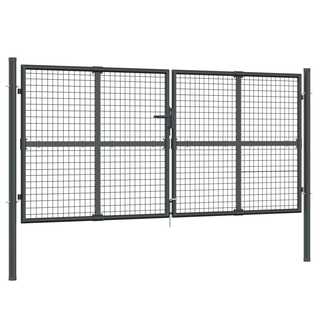 Mesh Garden Gate Anthracite 300x125 cm Galvanised Steel