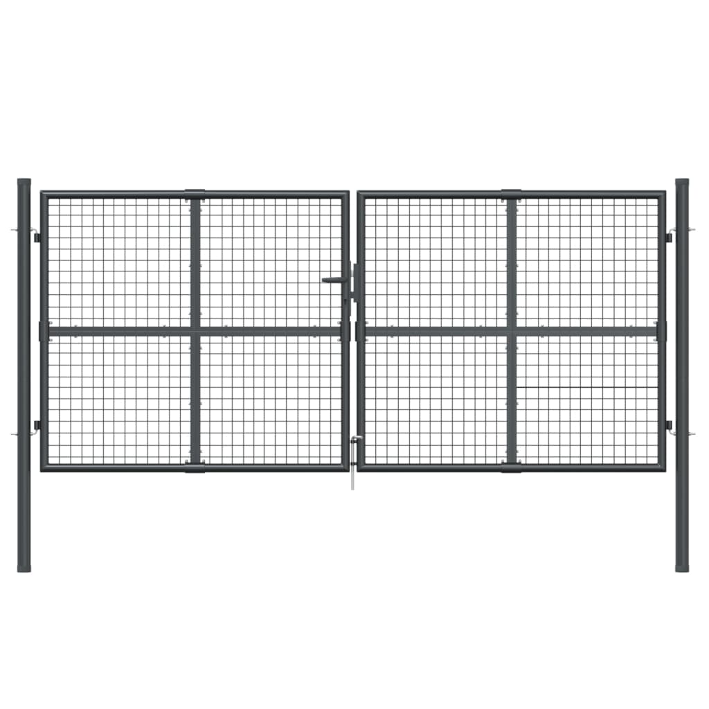 Mesh Garden Gate Anthracite 300x125 cm Galvanised Steel