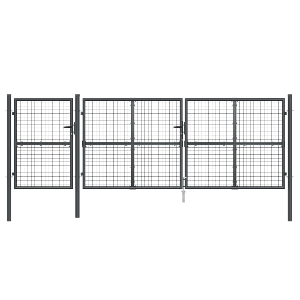 Mesh Garden Gate Anthracite 400x175 cm Galvanised Steel