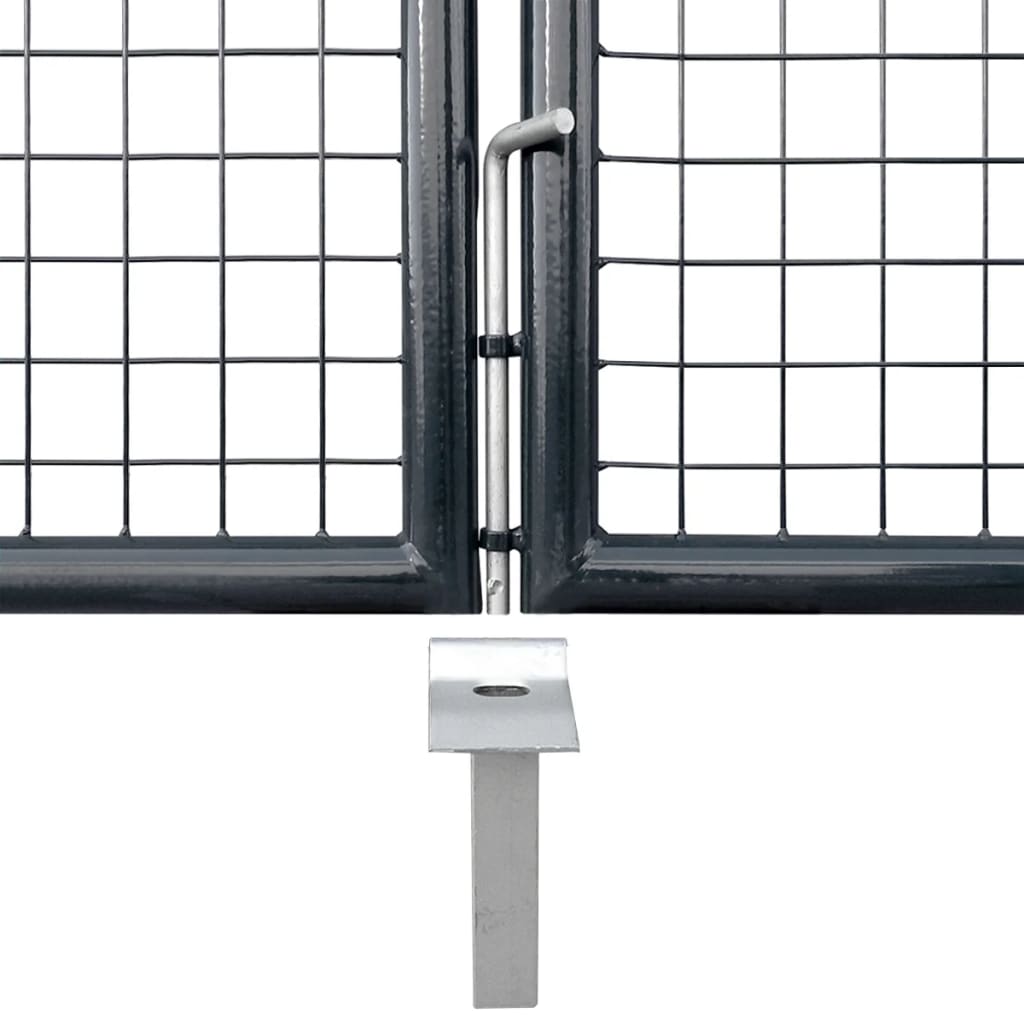 Mesh Garden Gate Anthracite 400x175 cm Galvanised Steel