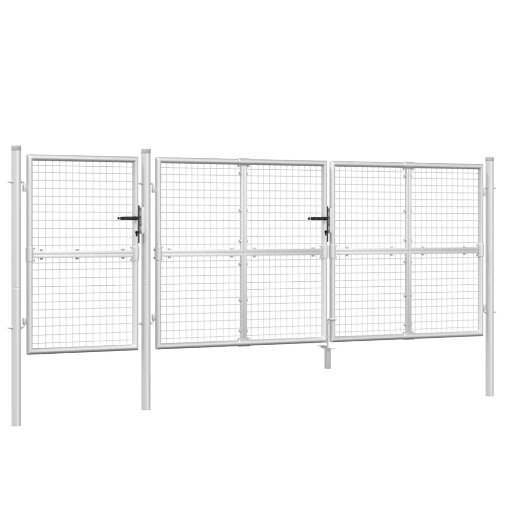 Mesh Garden Gate Silver 400x175 cm Galvanised Steel