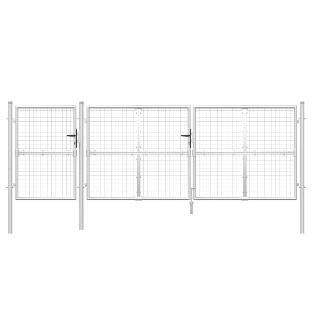 Mesh Garden Gate Silver 400x175 cm Galvanised Steel