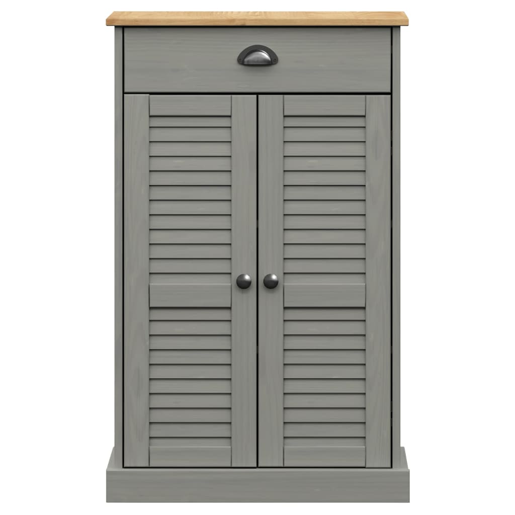 Shoe Cabinet VIGO Grey 60x35x96 cm Solid Wood Pine