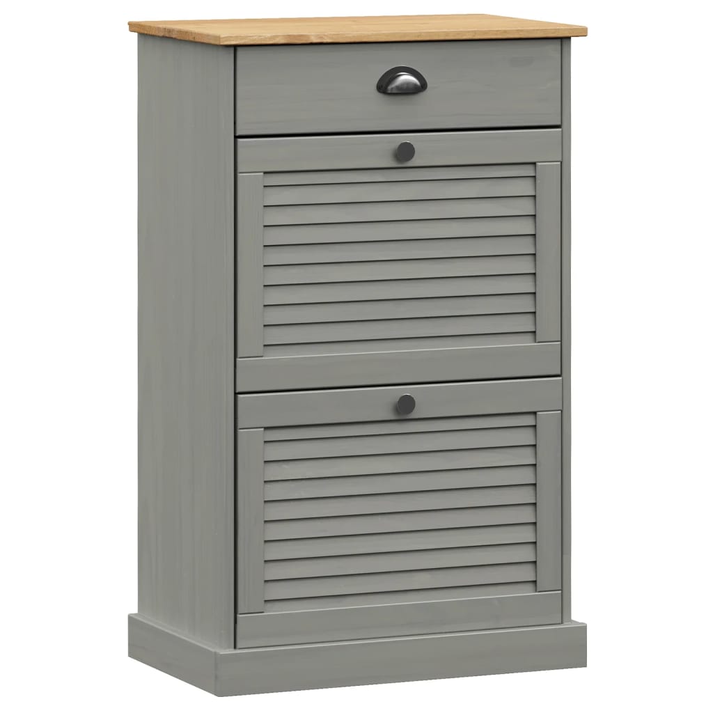 Shoe Cabinet VIGO 60x35x96 cm Grey Solid Wood Pine