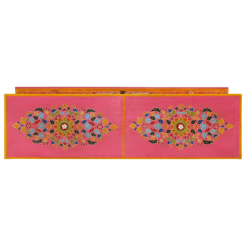 TV Cabinet Pink 110x30x40 cm Solid Wood Mango