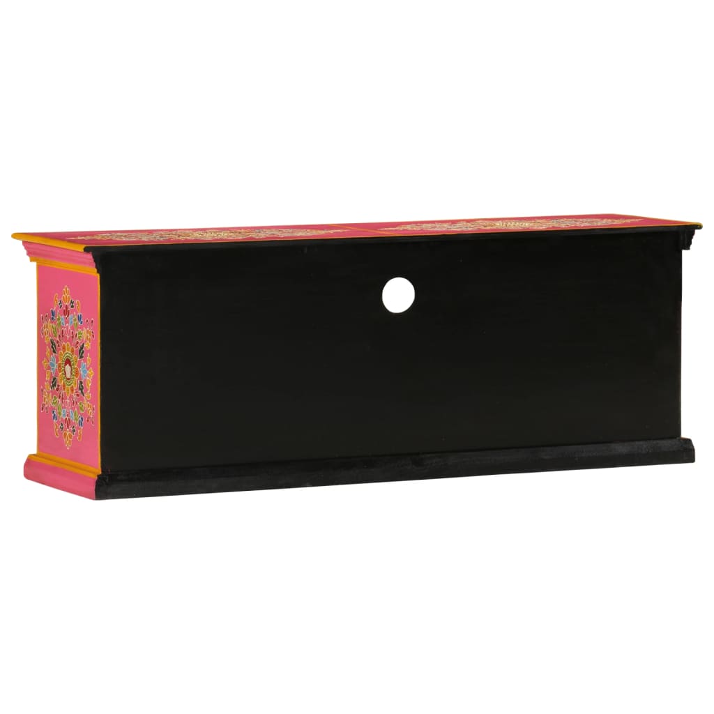 TV Cabinet Pink 110x30x40 cm Solid Wood Mango
