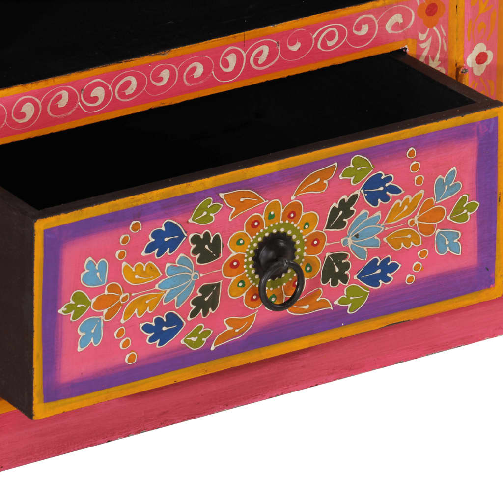TV Cabinet Pink 110x30x40 cm Solid Wood Mango