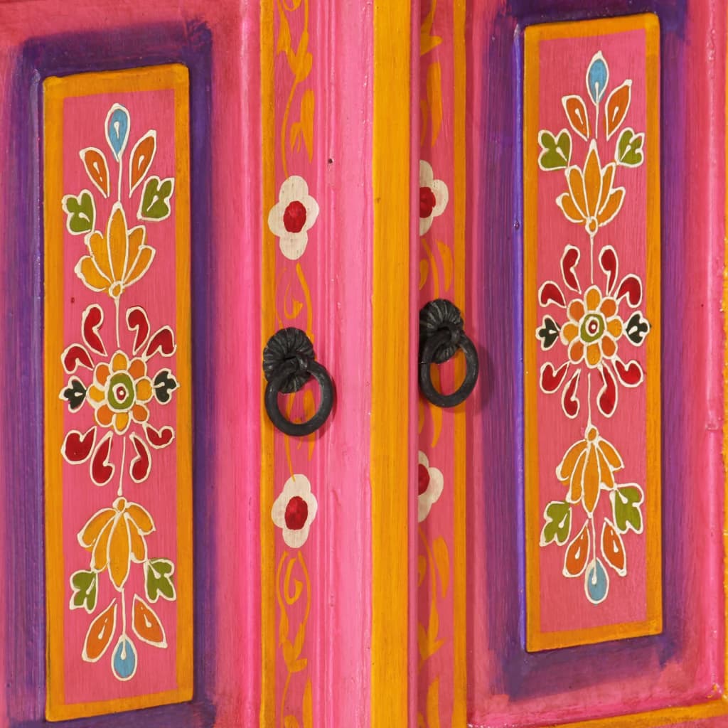 TV Cabinet Pink 110x30x40 cm Solid Wood Mango