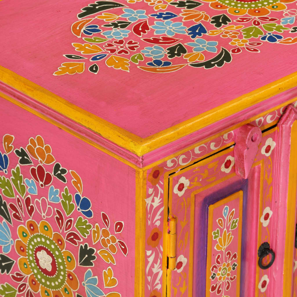 TV Cabinet Pink 110x30x40 cm Solid Wood Mango
