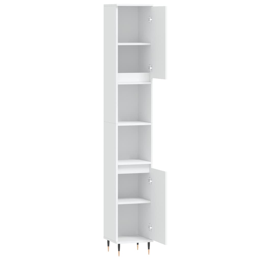 Bathroom Cabinet White 30x30x190 cm Engineered Wood